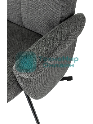 Кресло для дома Бюрократ Baron с пуфом серый, металл черный крестов. (BARON/GREY)