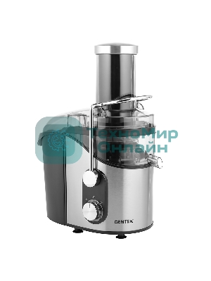Соковыжималка Centek CT-1212 стальной/чёрный, центробежная, 1200 Вт, 1100 мл, механическое