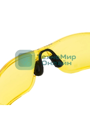 Очки защитные Denzel открытые, поликарбонатные, желтая линза