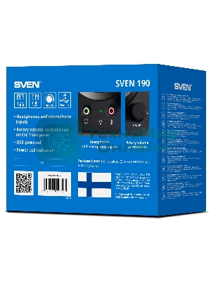 Портативная акустика SVEN 190, черный (6 Вт, питание USB)