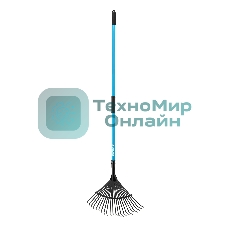 Грабли веерные стальные LUXE Palisad 445х1525 мм, 22 зуба, фибергласовый черенок, ПВХ накладка