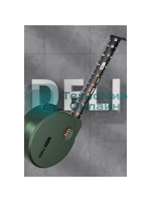 Измерительный и разметочный инструмент Deli Рулетка Home Series Green HT8316L 3м х 16мм, эксклюзивный дизайн, корпус - высококачественный софттач пластик