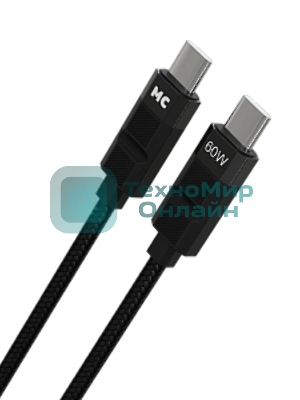 Дата-кабель MORE CHOICE (4620202554987) K87aa 2м USB 3.0A PD60W для Type-C Type-C- 2м, черный