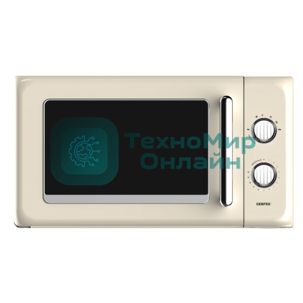 Микроволновая печь Centek SOLO CT-1553 слоновая кость, 20 л, 800 Вт, переключатели - поворотный механизм