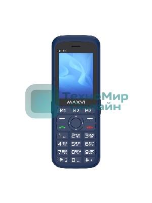 Мобильный телефон Maxvi RT-03 + док-станция, синий