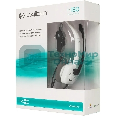 Гарнитура проводная с микрофоном Logitech H150 белый накладные оголовье (981-000350)