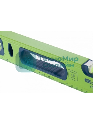 Уровень алюминиевый Сибртех УС-1,0-1000 фрезерованный, 3 глазка, рукоятки, 1000 мм