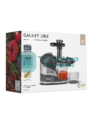 Соковыжималка Galaxy Line GL 0817 чёрный, шнековая горизонтальная, 200 Вт, 500 мл, электронное, реверс