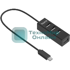 Разветвитель USB-C Buro BPH-C-1906 4порт. черный