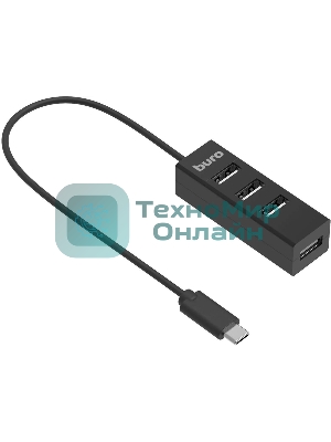 Разветвитель USB-C Buro BPH-C-1906 4порт. черный