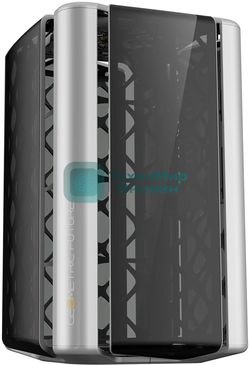 Компьютерный корпус без блока питания Geometric Future Model 2 The Ark, Midi-Tower, TG, no fans, 3xUSB-A 3.0, 1xUSB 3.2 Type-C, mATX, mITX Gray
