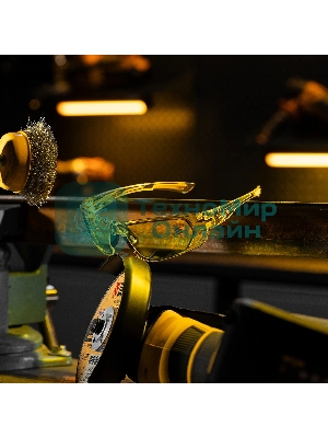 Очки защитные Denzel открытые, поликарбонатные, желтая линза