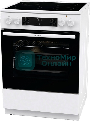 Плита электрическая Gorenje GEC6C40WD белый, конфорок 4 электрических, духовка 71 л, 60 см x 85 см x 60 см