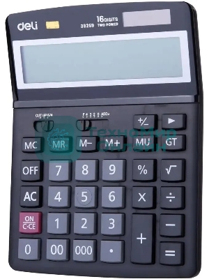 Калькулятор настольный Deli E39259 черный 16-разр.