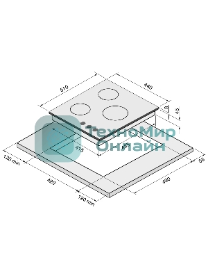 Газовая варочная поверхность Krona HAGEL 45 BL W черный