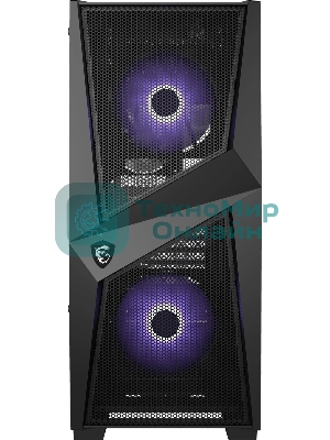 Компьютерный корпус MSI MAG FORGE 100M/mid-tower, ATX, tempered glass side panel/2x RGb 120мм & 1x 120мм fans inc./MAG FORGE 100M