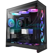 Компьютерный корпус без блока питания Case NZXT H9 Flow RGb+ (2025), Midi-Tower, TG, 6x140мм RGb + 1x120мм RGb, 2xUSB-A 3.2 + 1xUSB-C 3.2, E-ATX, ATX, mATX, mITX черный