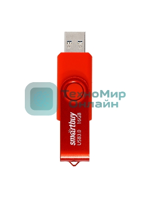 Флешка USB SmartBuy Twist Red (SB016Gb3TWR), 16Gb, USB 3.0, R/W 70/40, красный