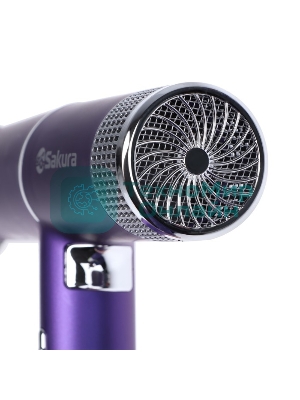 Фен SAKURA SA-4051V фиолетовый/серый, 1600 Вт, компактный