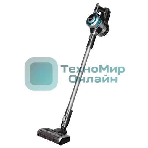 Пылесос вертикальный Redmond RV-UR380 серый/голубой, питание от аккумулятора, 300 Вт, уборка сухая, пылесборник 0,55 л