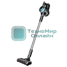 Пылесос вертикальный Redmond RV-UR380 серый/голубой, питание от аккумулятора, 300 Вт, уборка сухая, пылесборник 0,55 л