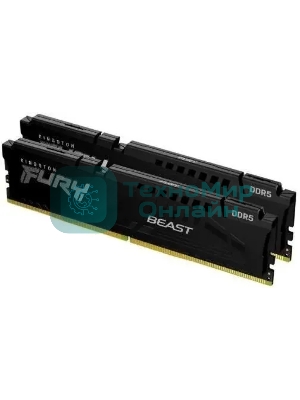 Оперативная память Kingston Fury Beast, DDR5, 16GB (2x8GB), 5600MHz, CL36, DIMM, с радиаторами, черный