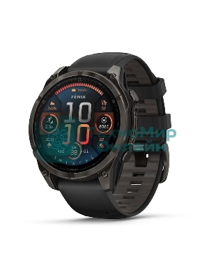 Смарт-часы Garmin Fenix 8 AMOLED Sapphire угольно-черный DLC, черный 47мм