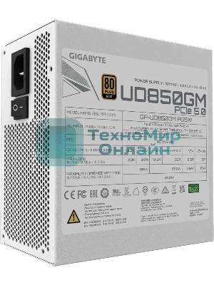Блок питания Gigabyte ATX 850W GP-UD850GM 80 PLUS gold (20+4pin) APFC 120мм fan 8xSATA Cab Manag RTL