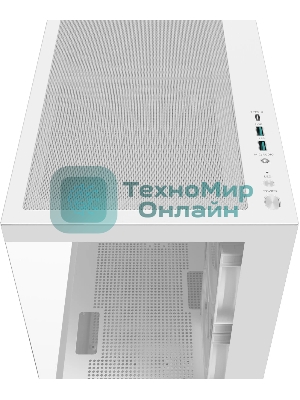 Компьютерный корпус Deepcool CG380 3F WH без БП, боковое окно (панорама), 3x120мм ARGB PWM вентилятора, белый, mATX