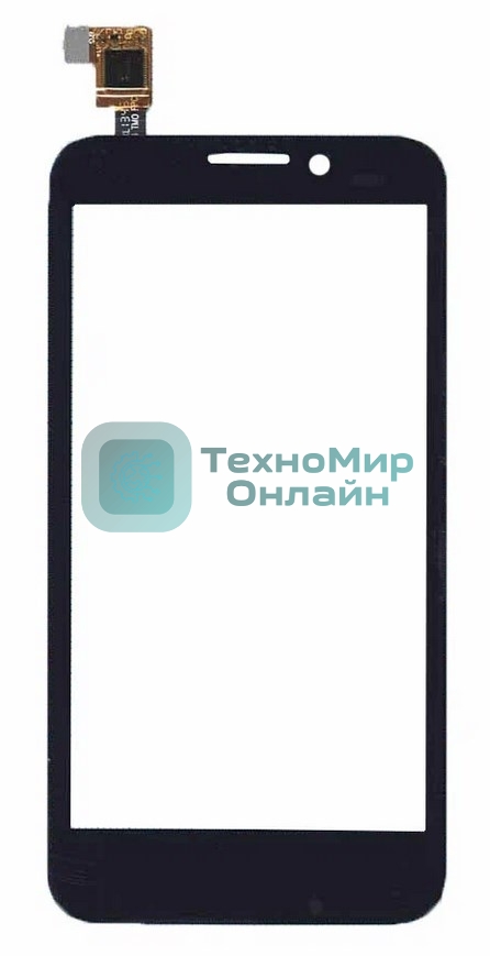 Сенсорное стекло (тачскрин) для Alcatel One Touch Snap 7025D, черное