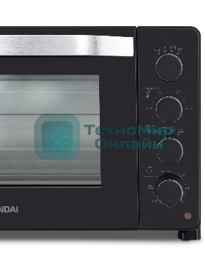 Мини-печь Hyundai MIO-HY081 38 л, 2000 Вт, серебристый/черный