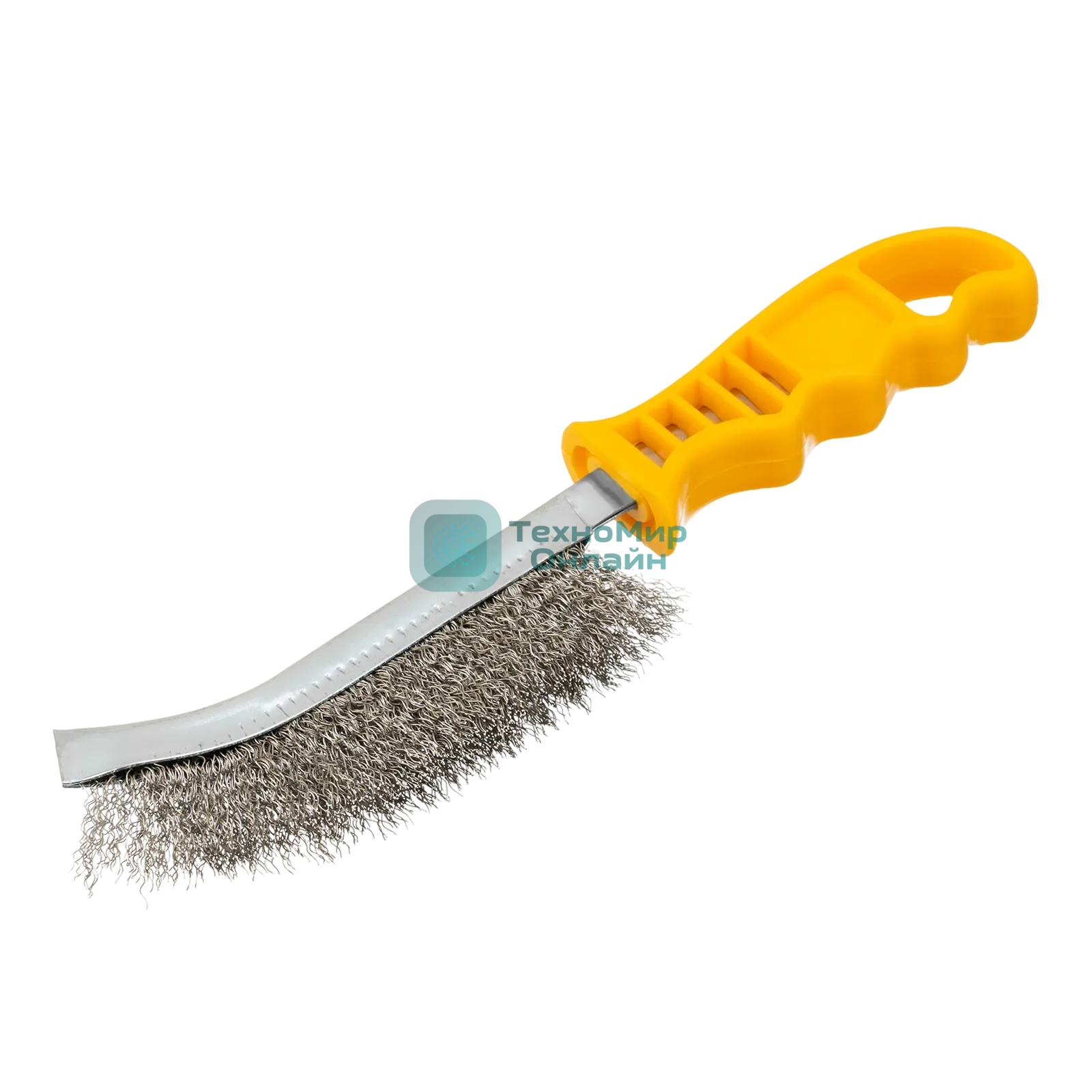 Щетка металлическая Denzel с пластмассовой ручкой, нержавеющая проволока
