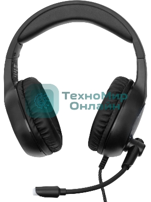 Наушники с микрофоном Oklick HS-L930G SNORTER черный/синий 2м мониторные USB оголовье (HS-L930G)