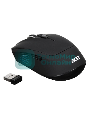 Мышь беспроводная Acer OMR040 черный, 1600 dpi, радиоканал, USB, кнопки - 6