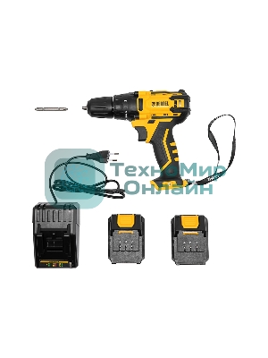 Дрель-шуруповерт аккумуляторная Denzel CDL-12-02BM, 12В, 2 АКБ