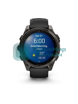 Смарт-часы Garmin Fenix 8 AMOLED Sapphire угольно-черный DLC, черный 47мм