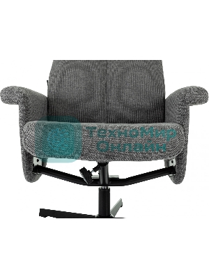 Кресло для дома Бюрократ Baron с пуфом серый, металл черный крестов. (BARON/GREY)