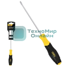 Отвертка шлицевая Deli DL6382001N 8х200мм сталь Cr-V, двухкомпонентная прорезиненная рукоять