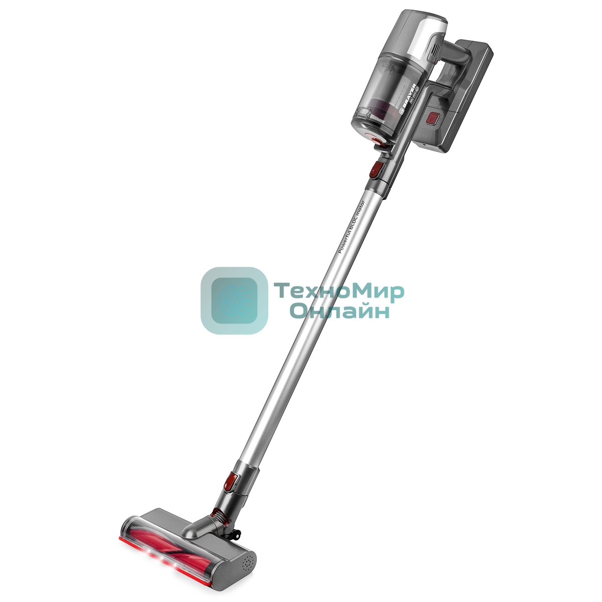 Пылесос вертикальный BRAYER BR4265 серый, питание от аккумулятора, 320 Вт, уборка сухая, пылесборник 0.5 л