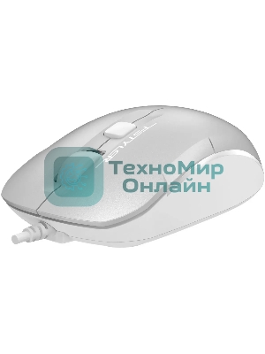 Мышь проводная A4Tech Fstyler FM26S серебристый/белый, 1600 dpi, USB, кнопки - 4