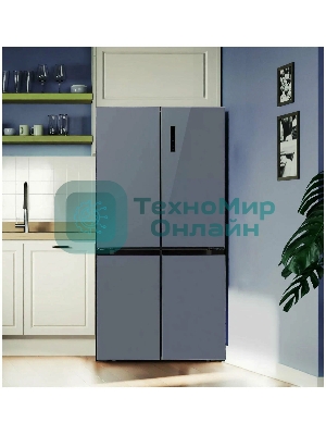 Холодильник LEX LCD505GbGID серый трехкамерный 321/144л морозилка снизу, No Frost, Side by Side