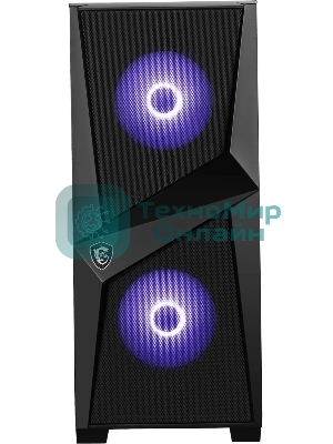 Компьютерный корпус MSI MAG FORGE 100M/mid-tower, ATX, tempered glass side panel/2x RGb 120мм & 1x 120мм fans inc./MAG FORGE 100M