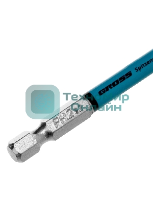 Бита Gross PH2х70 мм, сталь S2, кругл., отрывн., 10 шт.