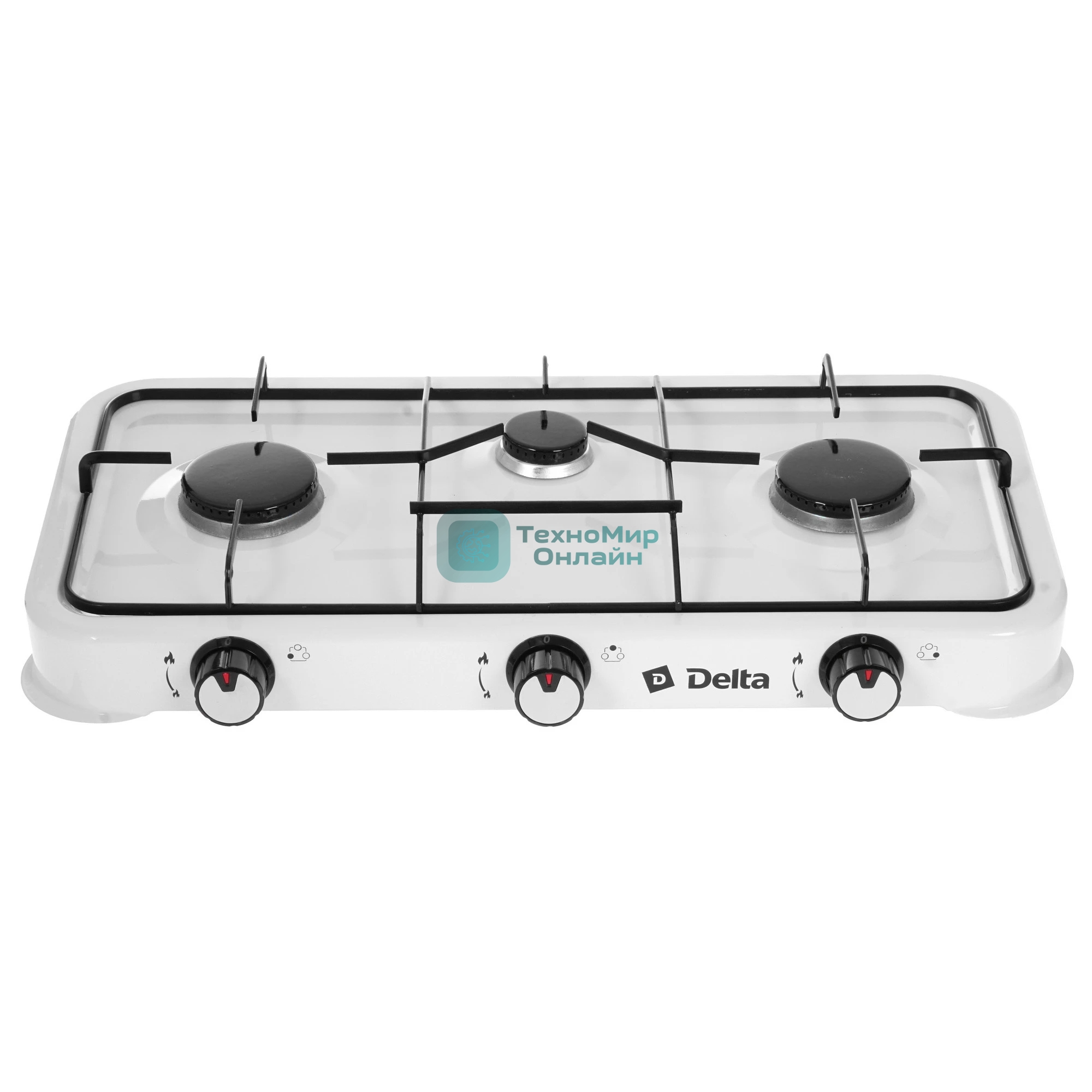 Плита настольная газовая Delta D-2207 трехконфорочная, белый