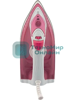Утюг Scarlett SC-SI30K56 розовый, 2400; Световой индикатор работы: Да; Регулируемый пар до г/мин: 35; Паровой удар до г/мин: 140; Резервуар для воды, мл: 280; Функция разбрызгивания воды: Да; Терморегулятор: Да; Вертикальное отпаривание: Да; Регулировка степени отпаривания: Да; Покрытие подошвы: Керамическая подошва KeramoPro; Самоочистка: Да; Система защиты от накипи ANTI-CALC: Да; Функция автоотключения AUTO-SHUT OFF: Да; Размер утюга Ш*В*Г, мм: 289*120*140; Шарнирное крепление шнура: Да; Длина электрошнура, м: 1.8; Цвет шнура: В цвет корпуса;