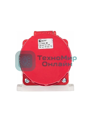Розетка стационарная наружная EKF 134 ps-134-63-380 63А 380 В 3P+РЕ IP67