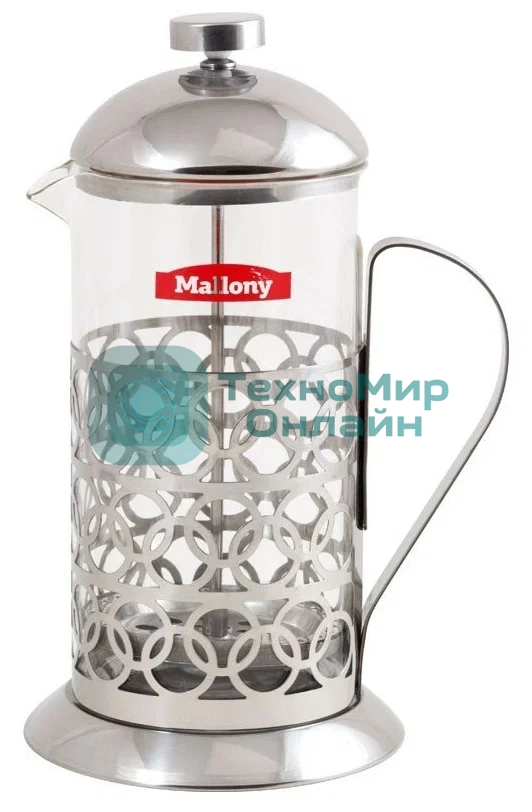 Френч-пресс MALLONY OLIMPIA,1000 мл, из жаропрочного стекла, в корп из нерж ст, T046-1000ML (950093)