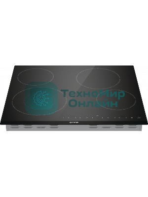 Варочная панель Gorenje ECT642BCSCE, 59 см, Hi-Light, 4 конфорки, таймер, сенсорное управление, шлифованный передний край, PowerBoost, дисплей, блокировка от детей, черный