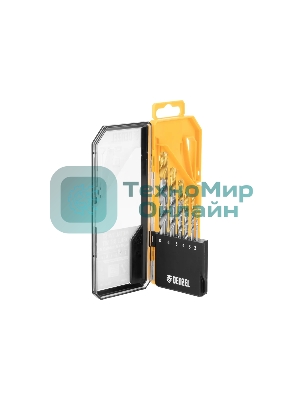 Набор сверл по металлу Denzel 2-8мм, Р6М5-TiN, Golden Tip, 6 шт 723000