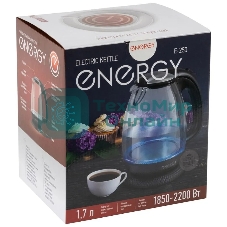Чайник Energy E-250 (1.7 л) стекло/пластик черный